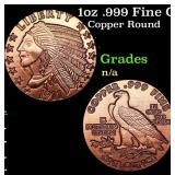 1oz .999 Fine Copper Bullion Round - Indian Gold C