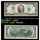 **Star Note** 2003 $2 Green Seal Federal Reserve N