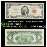1963 $2 Red Seal United States Note Grades Gem CU