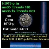 BU Shotgun Jefferson 5c roll, 1973-p 40 pcs Bell T