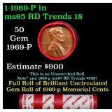 BU Shotgun Lincoln 1c roll, 1969-p 50 pcs Dunbar W