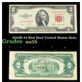 1953B $2 Red Seal United States Note Grades Choice