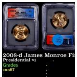 2008-d James Monroe Presidential Dollar First Day