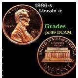 1986-s Proof Lincoln Cent 1c Grades GEM++ Proof De