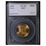 2009-D John Tyler Position B Presidential Dollar T