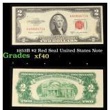 1953B $2 Red Seal United States Note Grades xf