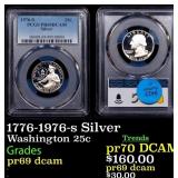 1776-1976-s Silver Proof Washington Quarter 25c pr