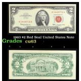 1963 $2 Red Seal United States Note Grades Select