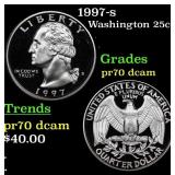 1997-s Proof Washington Quarter 25c Grades GEM++ P