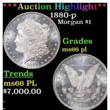 1880-p Morgan Dollar $1 ms66 pl SEGS