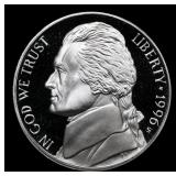 1996-s Proof Jefferson Nickel 5c Grades GEM++ Proo