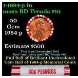 BU Shotgun Lincoln 1c roll, 1984-p 50 pcs Bank Wra