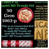 BU Shotgun Lincoln 1c roll, 1963-p 50 pcs Dunbar W