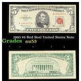 1963 $5 Red Seal United States Note Grades Select