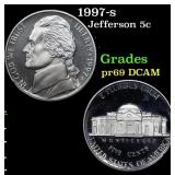 1997-s Proof Jefferson Nickel 5c Grades GEM++ Proo