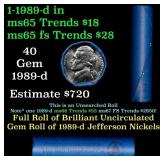 BU Shotgun Jefferson 5c roll, 1989-d 40 pcs Bell T