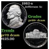 1982-s Proof Jefferson Nickel 5c Grades GEM++ Proo