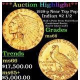 1928-p Gold Indian Quarter Eagle Near Top Pop! $2