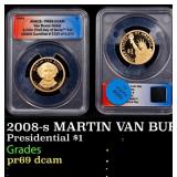 2008-s MARTIN VAN BUREN Proof Presidential Dollar