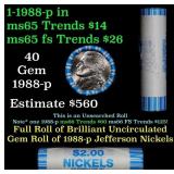 BU Shotgun Jefferson 5c roll, 2002-p 40 pcs Bank $