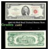 1963 $2 Red Seal United States Note Grades Select