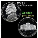 1996-s Proof Jefferson Nickel 5c Grades GEM++ Proo