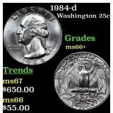 1984-d Washington Quarter 25c Grades GEM++ Unc