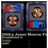 2008-p James Monroe Presidential Dollar First Day