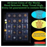 20 Great Coins of the World, hand selected, many t