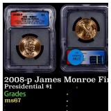 2008-p James Monroe Presidential Dollar First Day
