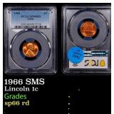 1966 SMS Lincoln Cent 1c sp66 rd PCGS