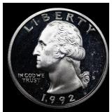 1992-s Silver Proof Washington Quarter 25c Grades