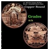 1oz .999 Fine Copper Bullion Round - Standing Libe