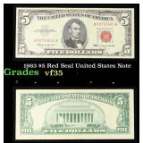 1963 $5 Red Seal United States Note Grades vf++