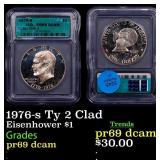 1976-s Ty 2 Clad Proof Eisenhower Dollar 1 pr69 dc