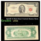 1953B $2 Red Seal United States Note Grades vf++