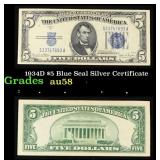 1934D $5 Blue Seal Silver Certificate Grades Choic