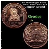 1oz .999 Fine Copper Bullion Round - Indian Chief