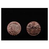 Group of Two 1oz .999 Fine Copper Bullion Rounds -
