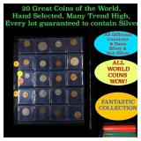 20 Great Coins of the World, hand selected, many t