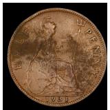 1931 Great Britain 1/2 Penny KM# 837 Grades xf