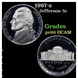 1997-s Proof Jefferson Nickel 5c Grades GEM++ Proo