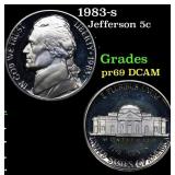 1983-s Proof Jefferson Nickel 5c Grades GEM++ Proo