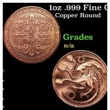 1oz .999 Fine Copper Bullion Round -  Inflation Dr