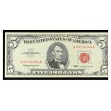 1963 $5 Red Seal United States Note Grades Select