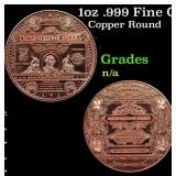 1oz .999 Fine Copper Bullion Round -  $2 Note Styl