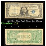 1957B $1 Blue Seal Silver Certificate Grades f, fi