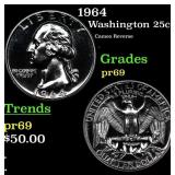 1964 Proof Washington Quarter 25c Grades GEM++ Pro