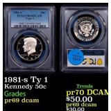 1981-s Ty 1 Proof Kennedy Half Dollar 50c pr69 dca