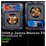 2008-p James Monroe Presidential Dollar First Day